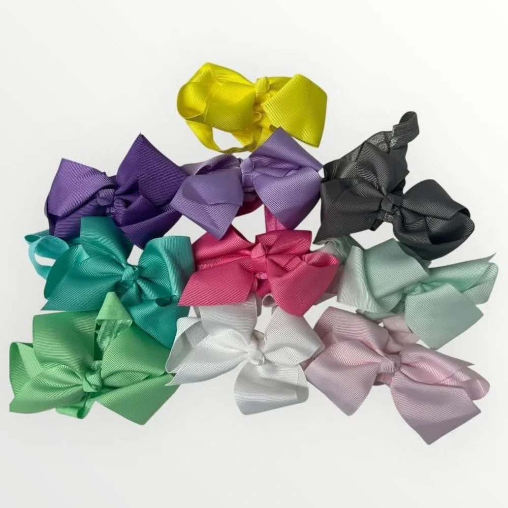 Baby Girl Bow Headbands Excellent Condition Pink Purple Brown Tan Orange‎ & More